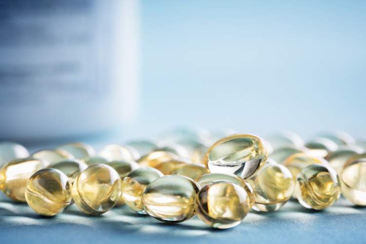 Vitamin D supplements laying on the table