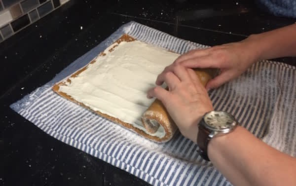 How to Make Gluten-Free Pumpkin Roll-rolling the roll