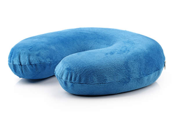 Blue neck pillow.