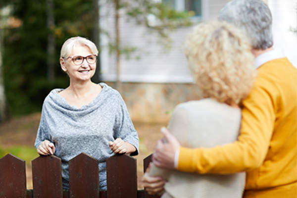 Talking to neighbors.