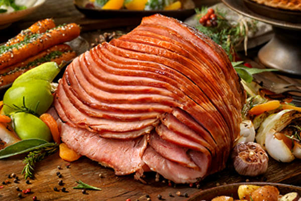 Sliced ham.