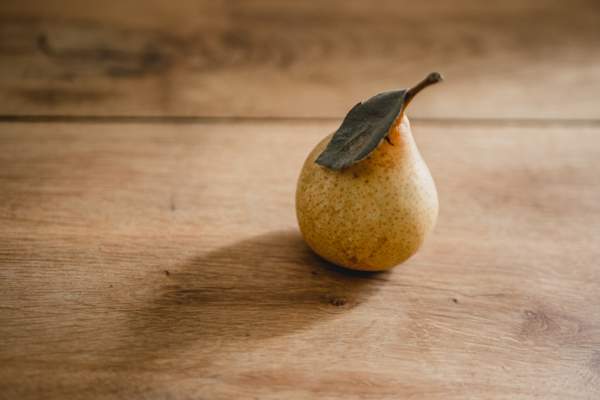 pear on table