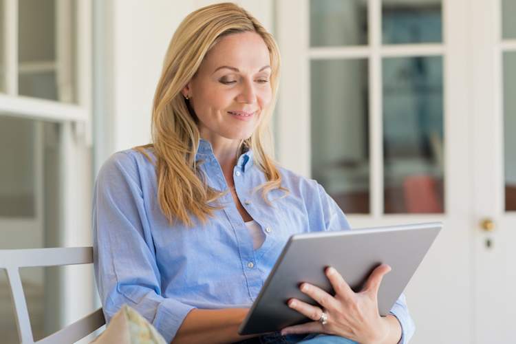 Woman on tablets
