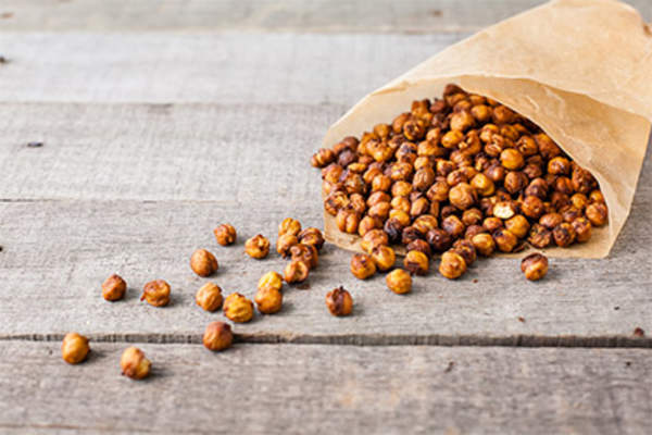 Bag of roasted chickpeas.
