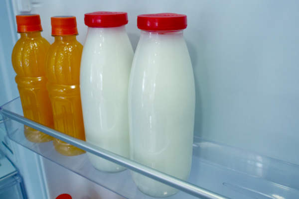milk and fortified orange juice