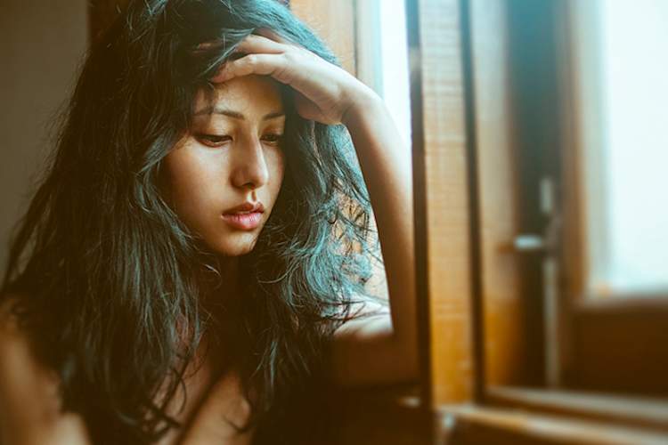 Woman suffering from depression.