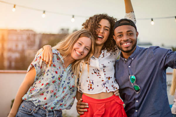 Happy friends enjoying life.