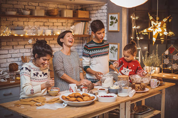 Family baking together.