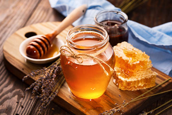 Honey and honey comb.
