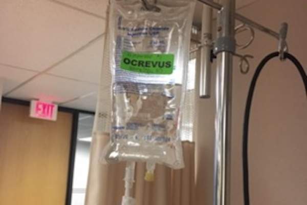 Ocrevus infusion bag.