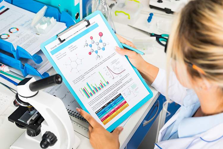 Researcher looking at health statistics.