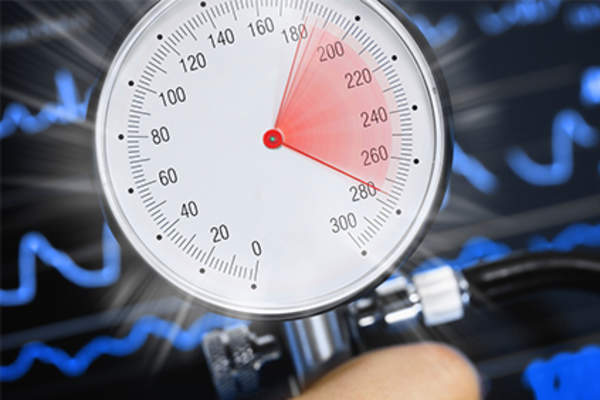 High blood pressure reading.