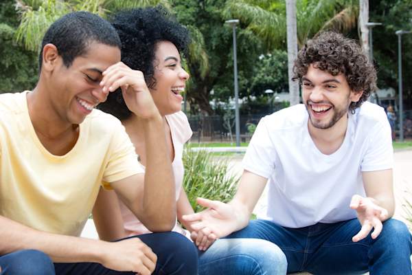 Joking with friends