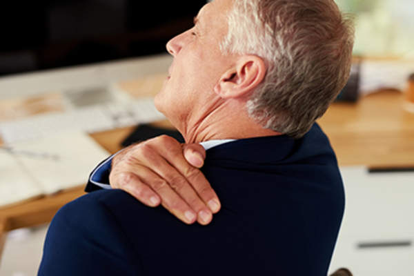 Man with shoulder pain.