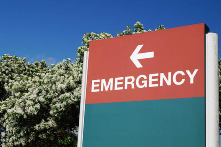 Emergency sign for hospital.