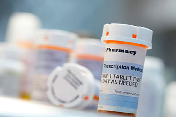 Prescription medicine bottles.