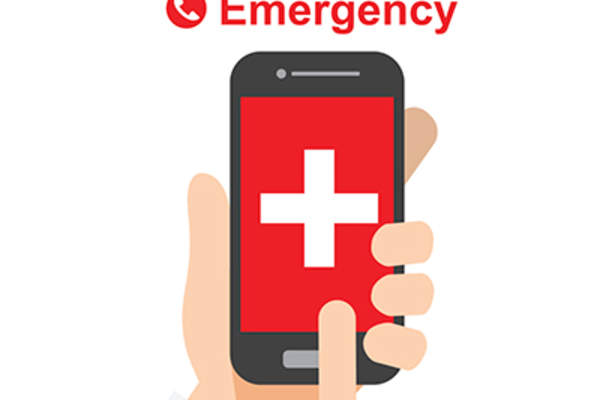Cartoon emergency phone call.