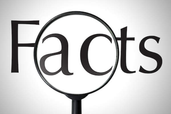focus on the facts concept, magnifying glass in front of "FACTS"