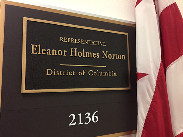 They visited the offices of Holmes Norton, who is in their district. photo credit Erin L. Boyle
