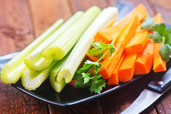 Celery and carrots sticks.