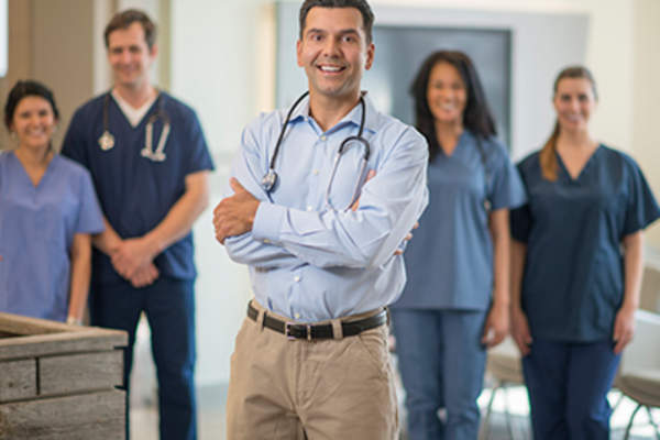 Doctor and friendly office staff.