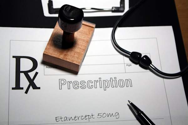Prescription of Etanercept.