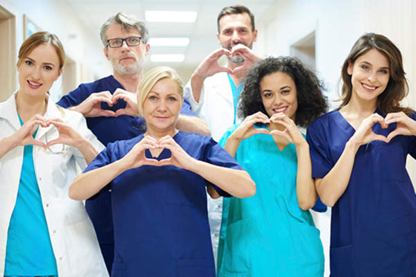 health care team heart symbol image