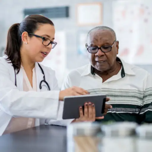 Doctor explaining to patient.