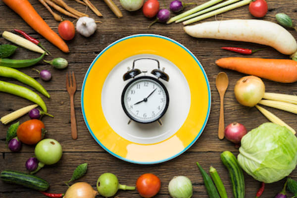 Clock on a dinner plate.