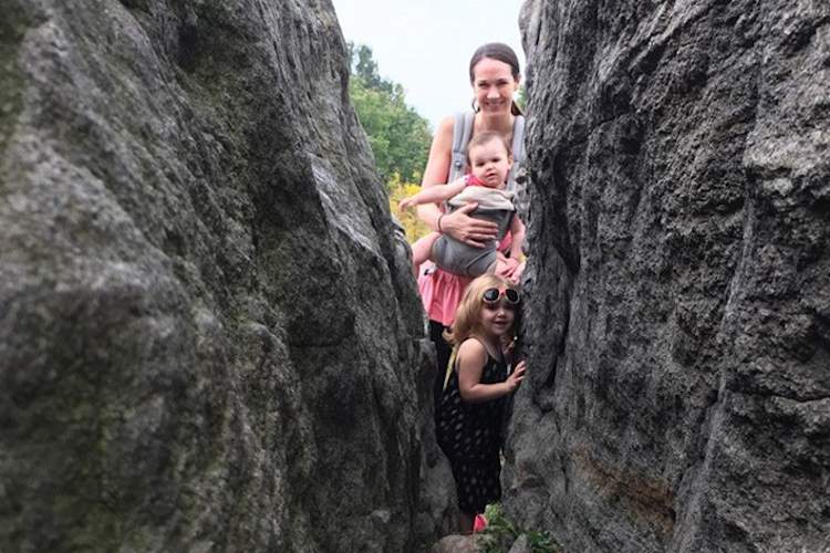 Joni Kazantzis and her daughters.
