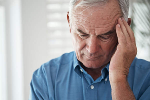 Unhappy senior man.