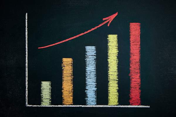Increasing chart graphic.
