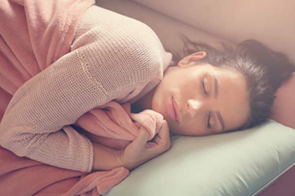 Woman taking a nap.