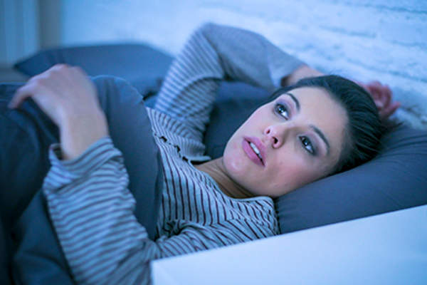 Woman can't sleep.
