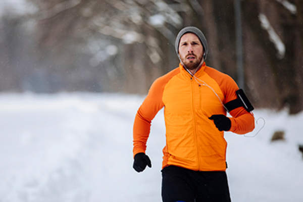 Man exercising outdoors.