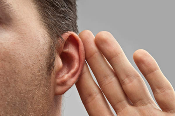 Man listening.