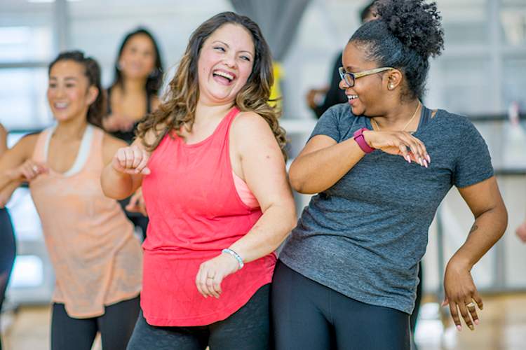 Happy friends dancing.