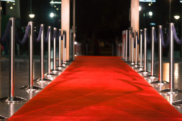 Red carpet setup.
