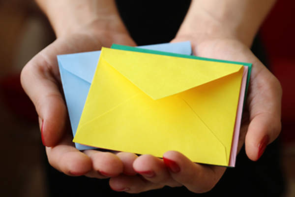 Colorful envelopes.