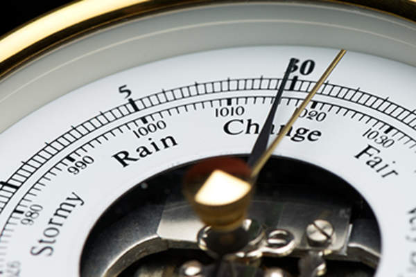 Close up of a barometer.