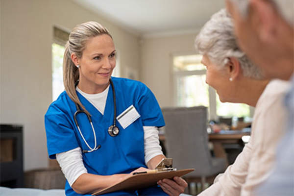 Doctor discussing treatment with patient.