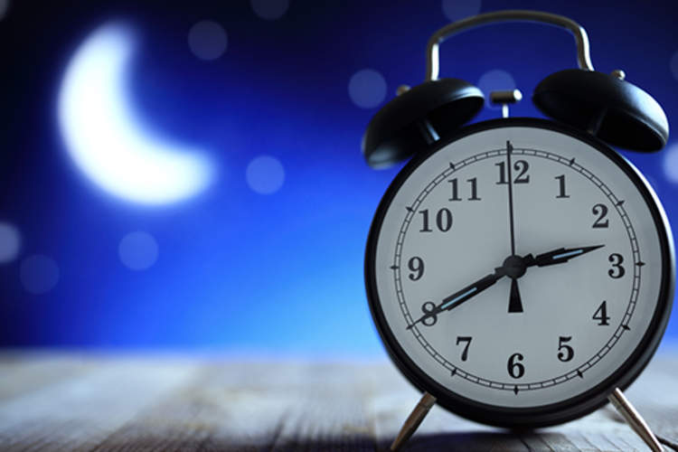 Alarm clock in the middle of the night.