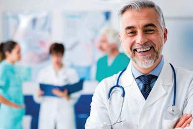 Smiling doctor.