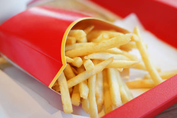 French fries in red carton pack