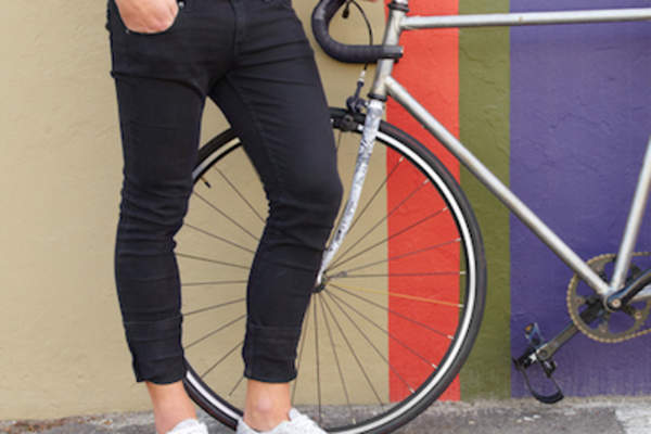 man wearing skinny jeans