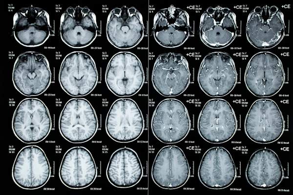 Cranial tomography image of child