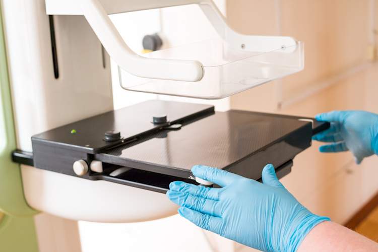 Mammography breast screening device in hospital