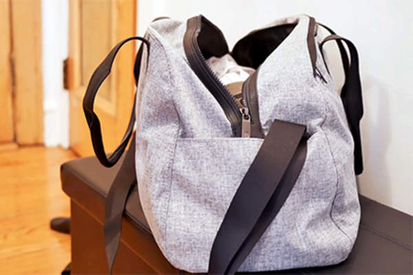 Clothes in gym bag.