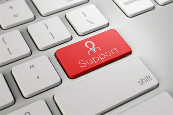 Online support, computer keyboard.