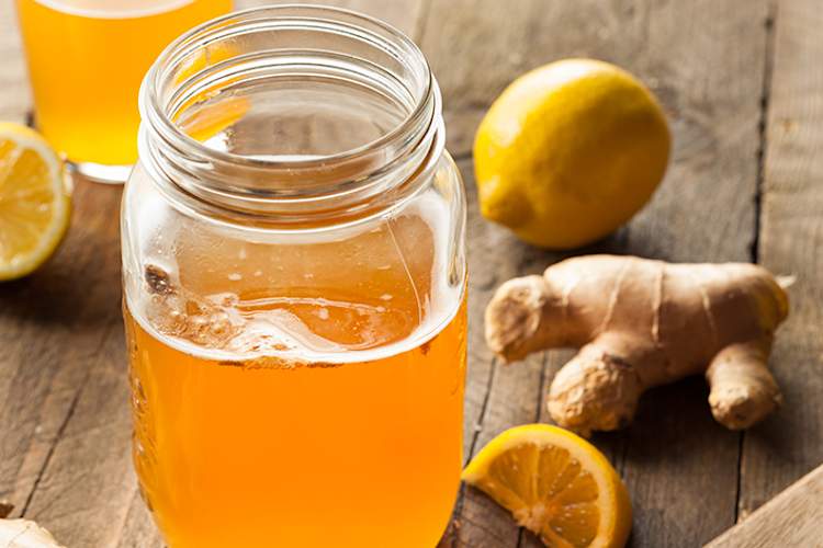 Jar of kombucha.